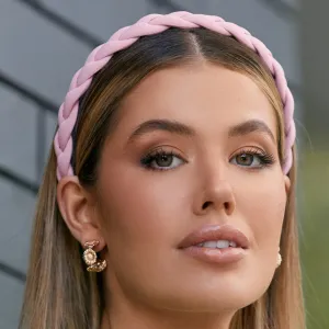 Plaited Plush Headband (Pink)