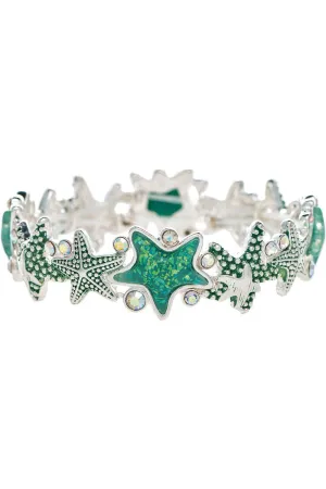 Rain Jewelry Silver Blue Sparkling Starfish Bracelet