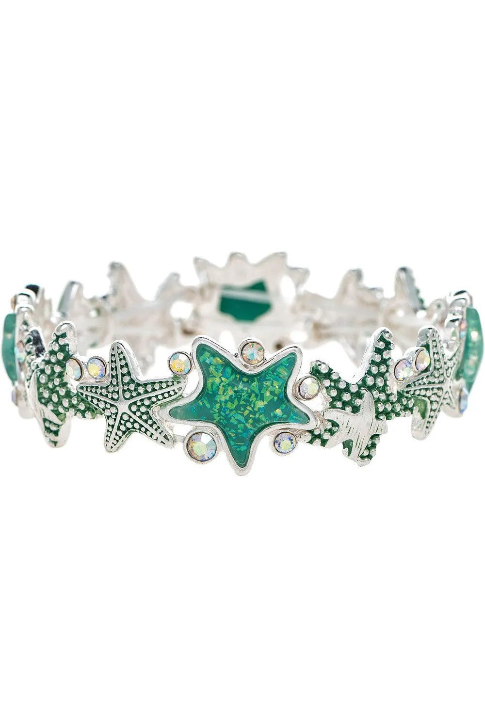 Rain Jewelry Silver Blue Sparkling Starfish Bracelet