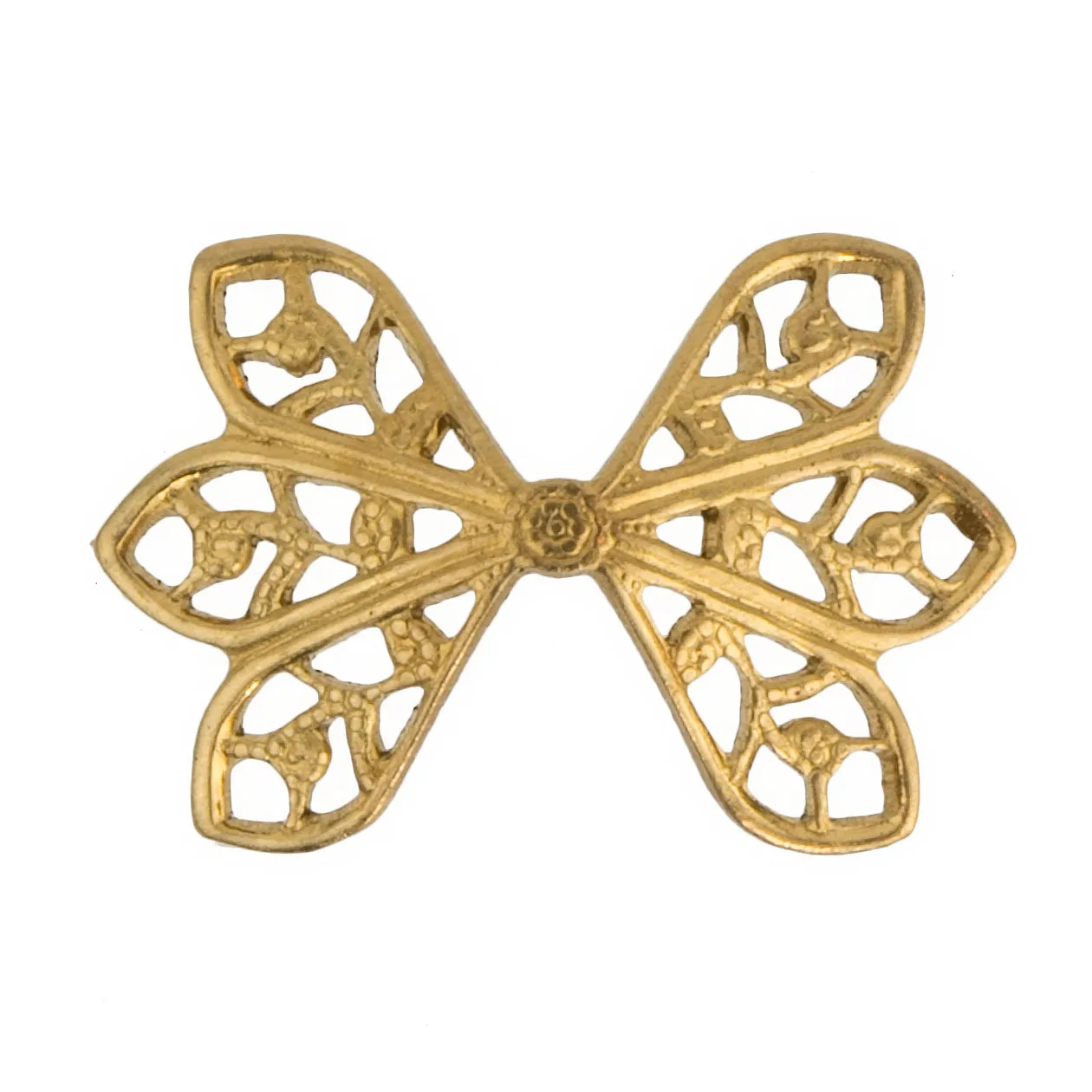 Raw brass stamped filigree connector or bail. 19x13mm. Pkg. of 2. b9-0700(e)