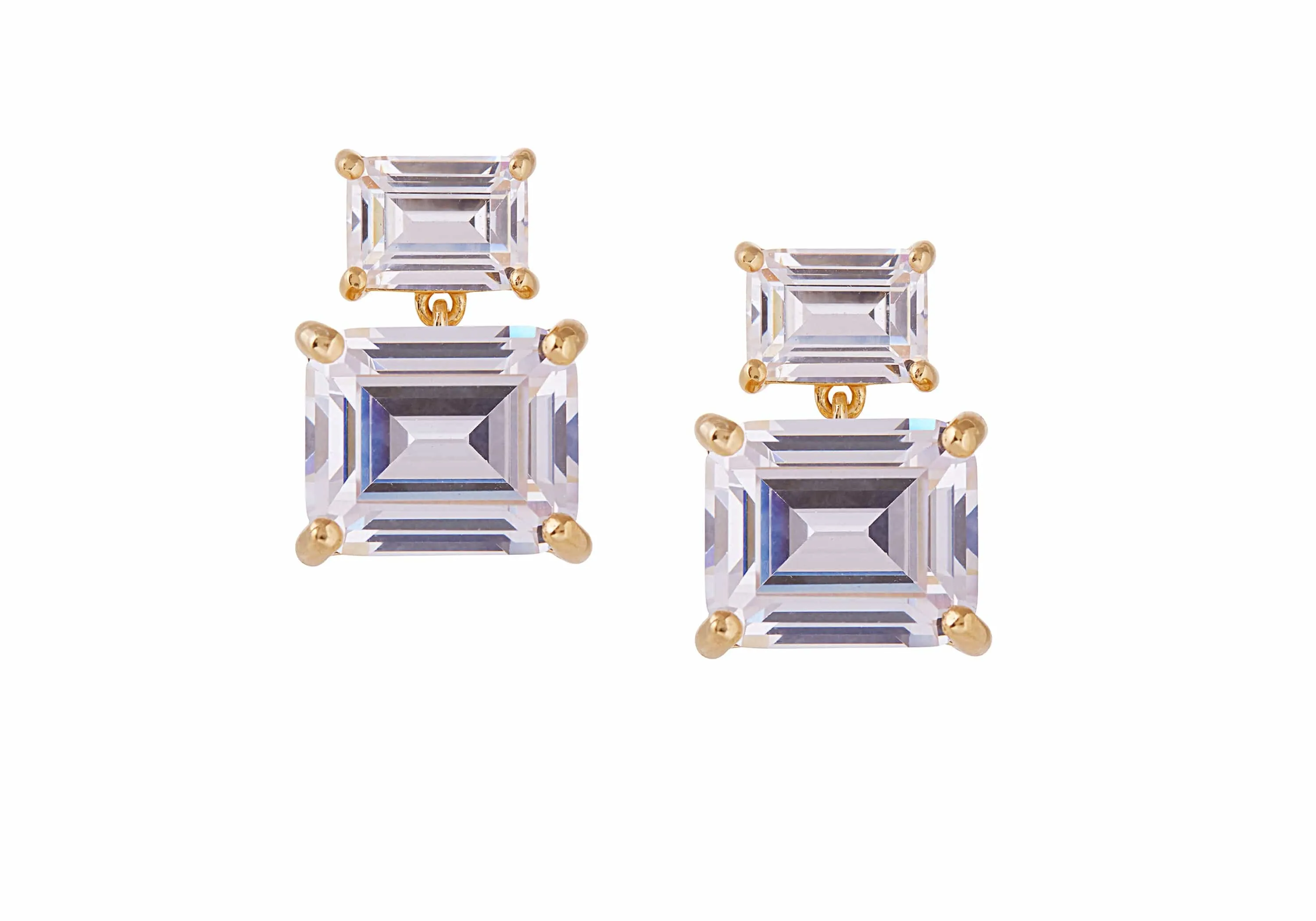 Rectangle Drop Earrings Clear