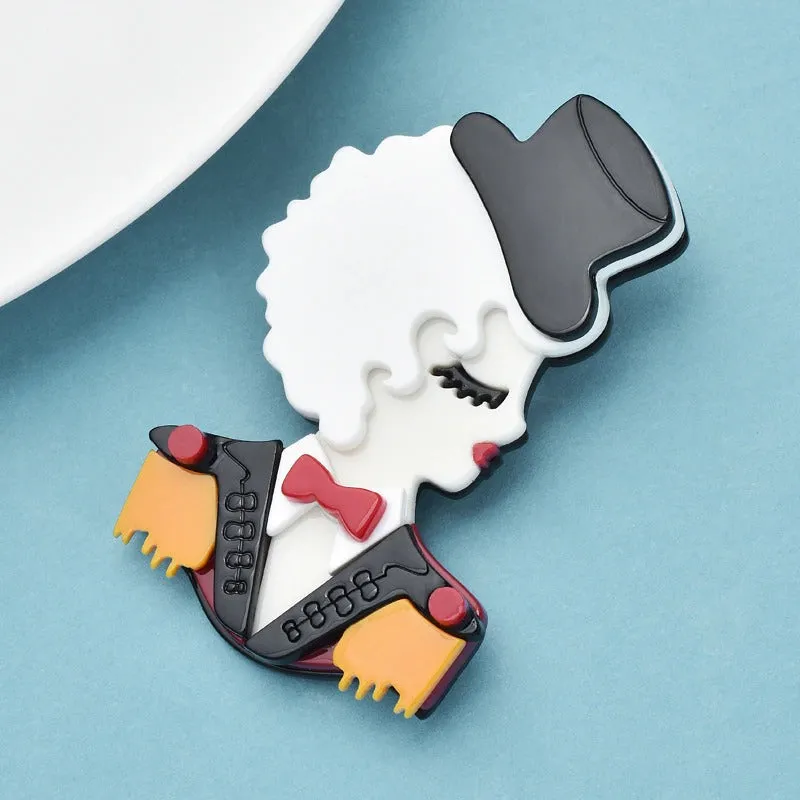 Retro Acrylic Empowered Women Brooch Pins