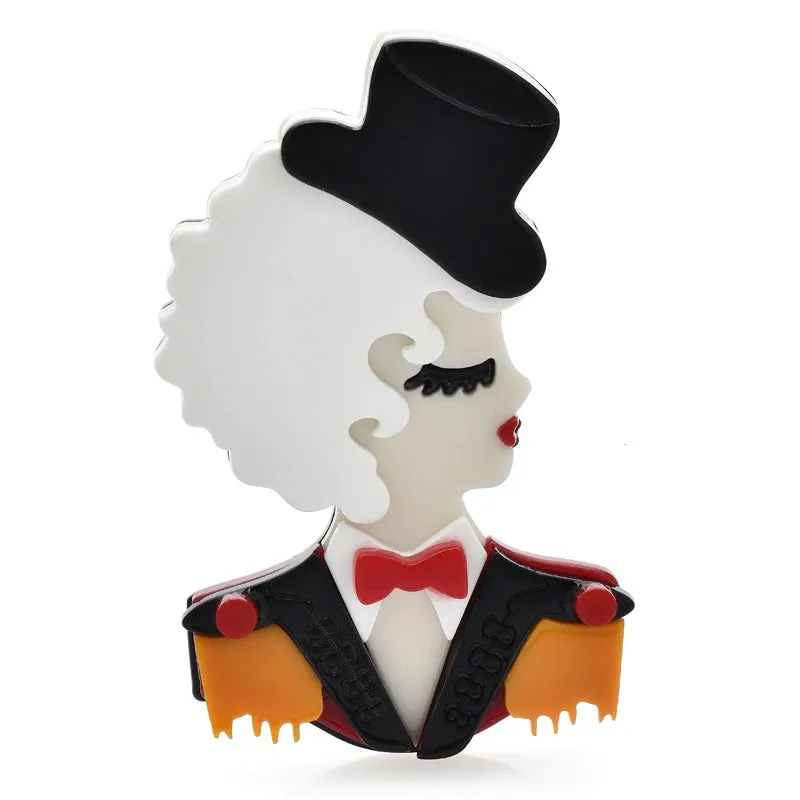 Retro Acrylic Empowered Women Brooch Pins