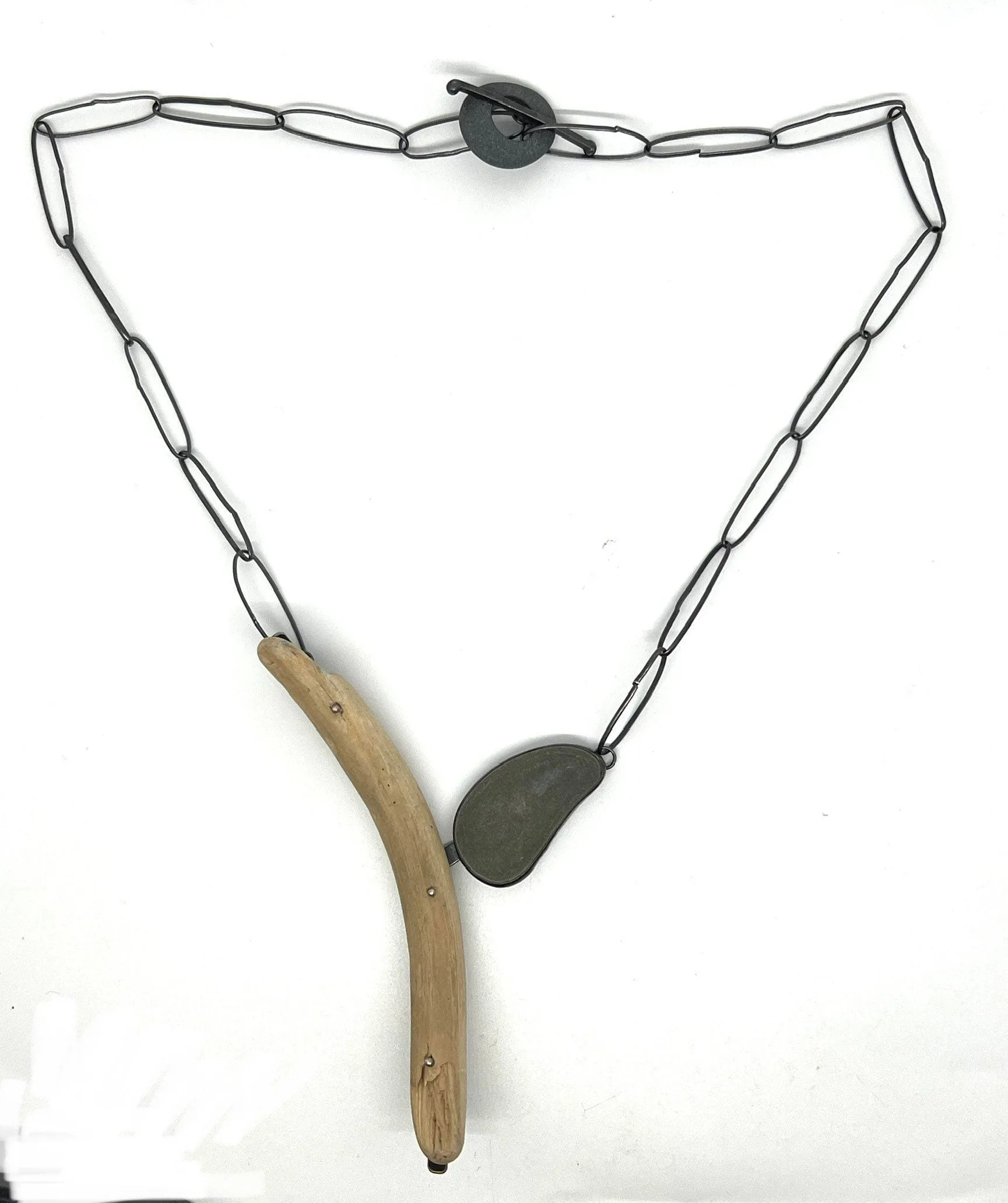 Rock and driftwood V necklace