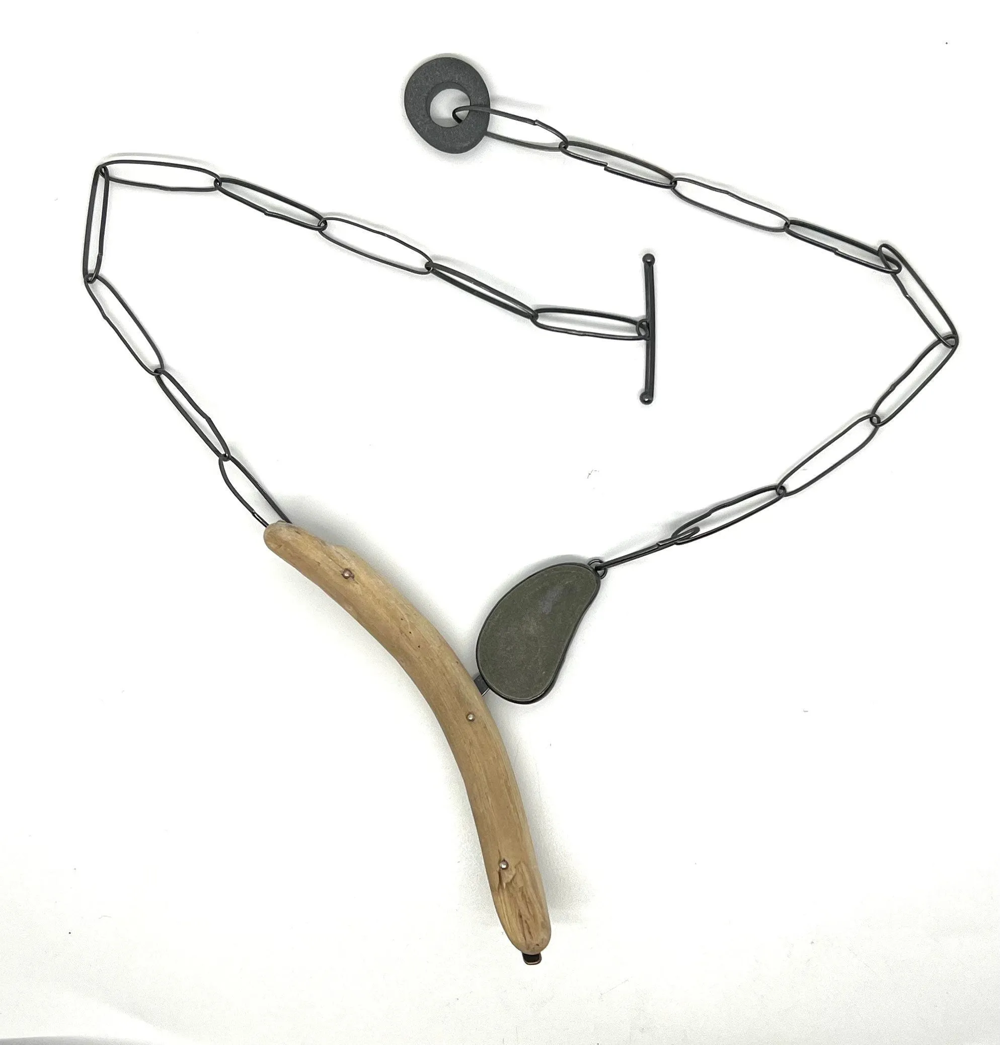 Rock and driftwood V necklace