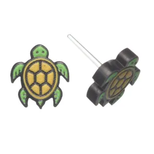 Sea Turtle Studs Hypoallergenic Earrings for Sensitive Ears Made with Plastic Posts