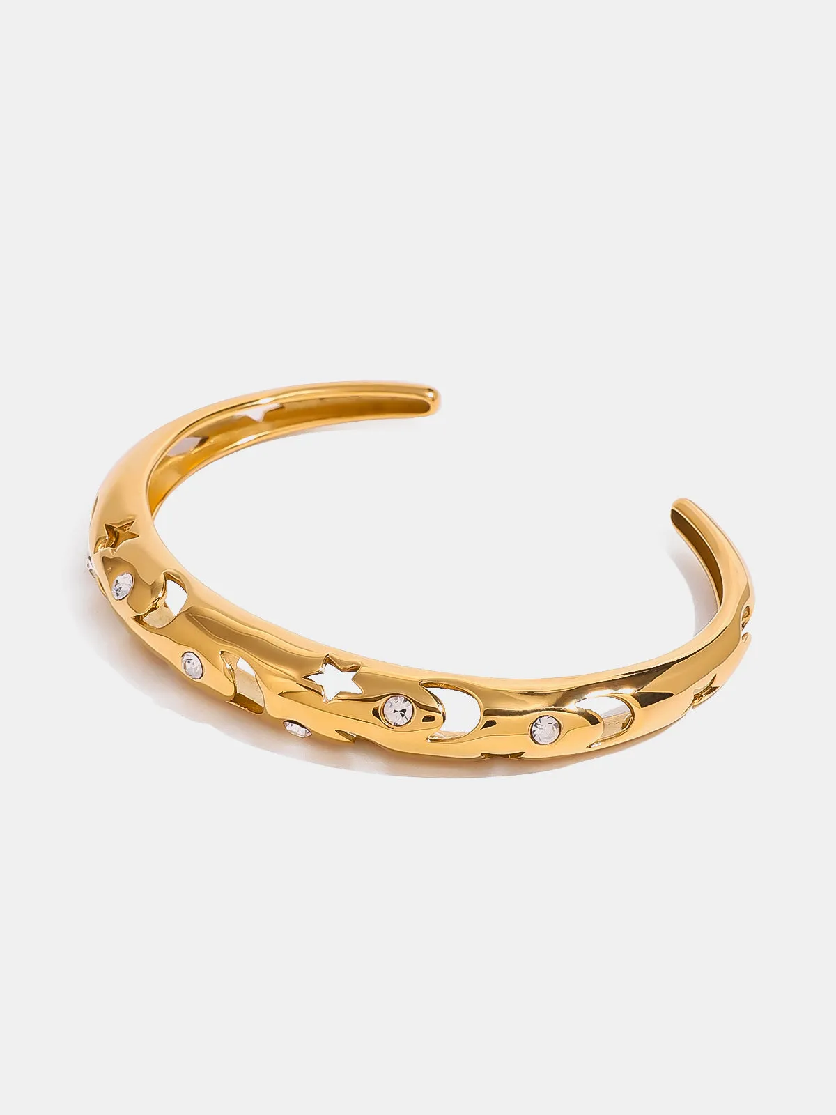 Star Light Moon 18K Gold Cuff Bracelet
