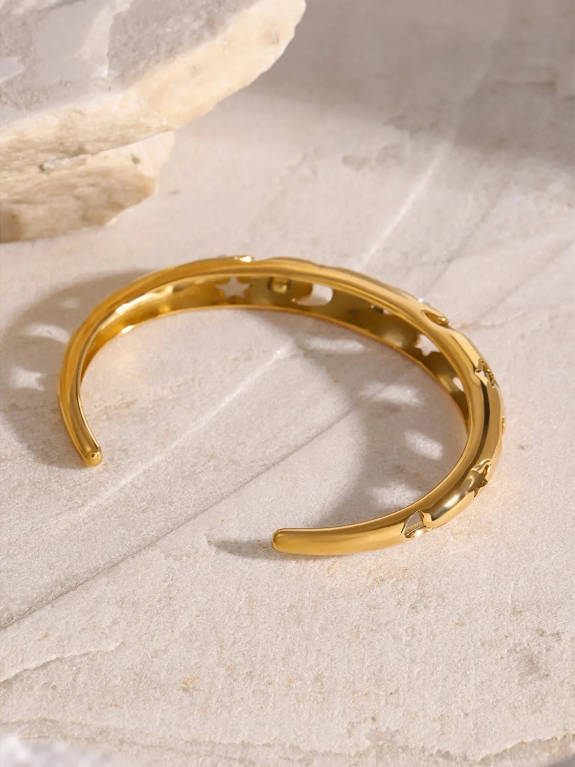 Star Light Moon 18K Gold Cuff Bracelet