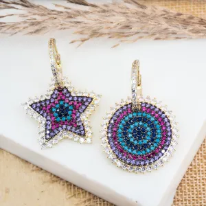 Studded Tropical  Multi-hued Earrings