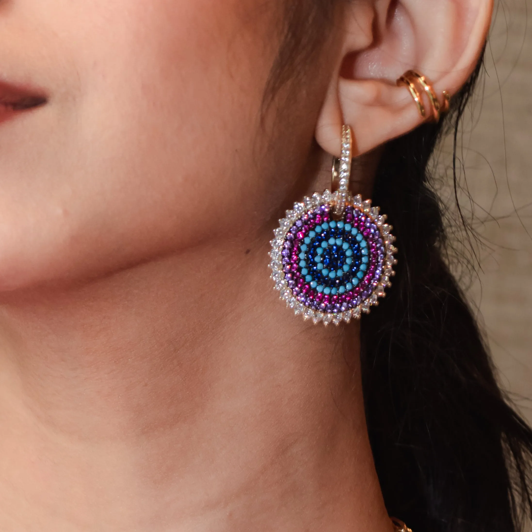 Studded Tropical  Multi-hued Earrings
