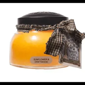 Sunflower And Driftwood Scented Candle - 22 Oz, Double Wick, Mama Jar