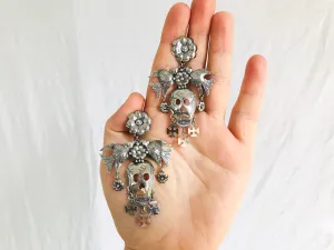 Taxco Calavera Earrings. Skull. Sterling. Mexico. Frida Kahlo