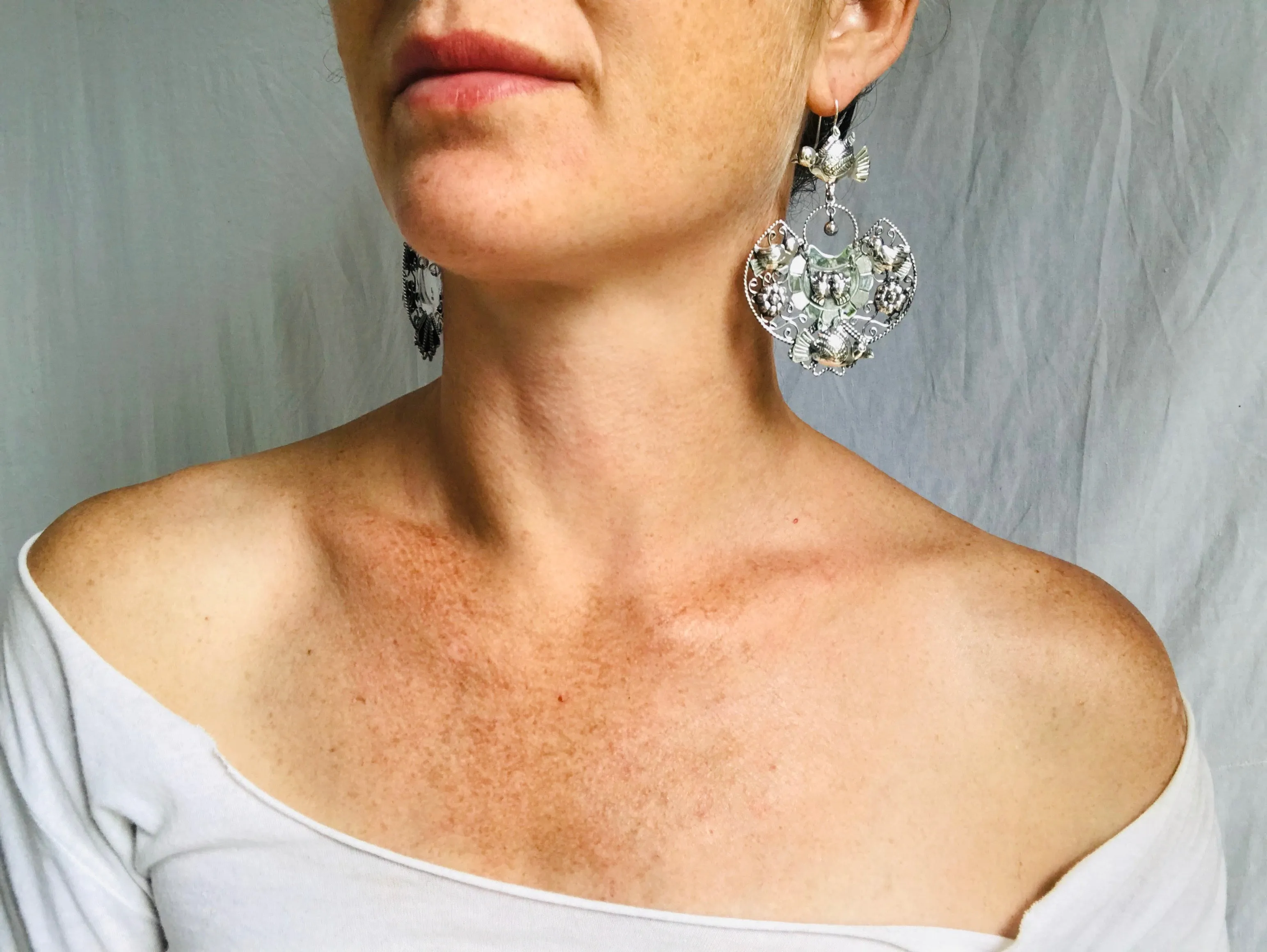 Taxco Filigree Earrings. Sterling Silver. Mexico. Frida Kahlo