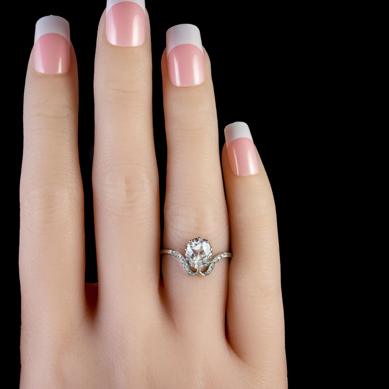 Teardrop Diamond Ring Platinum 1.81Ct Diamond