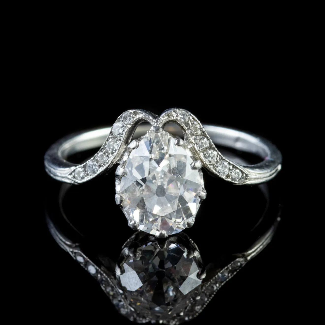 Teardrop Diamond Ring Platinum 1.81Ct Diamond