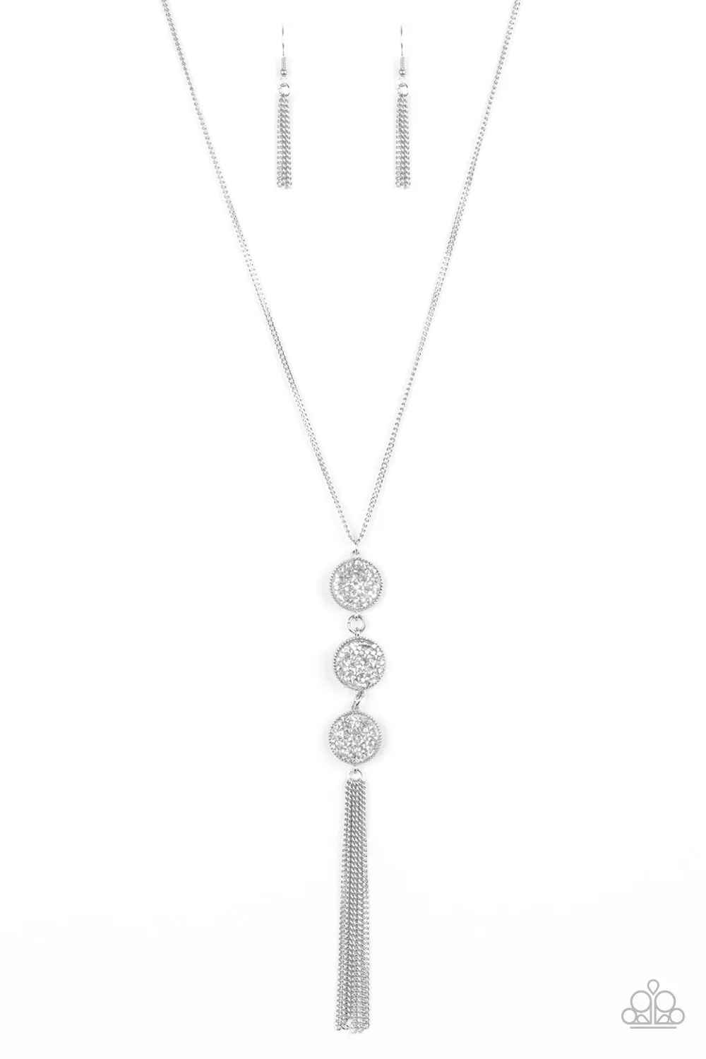 Triple Shimmer White-Necklace