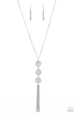 Triple Shimmer White-Necklace