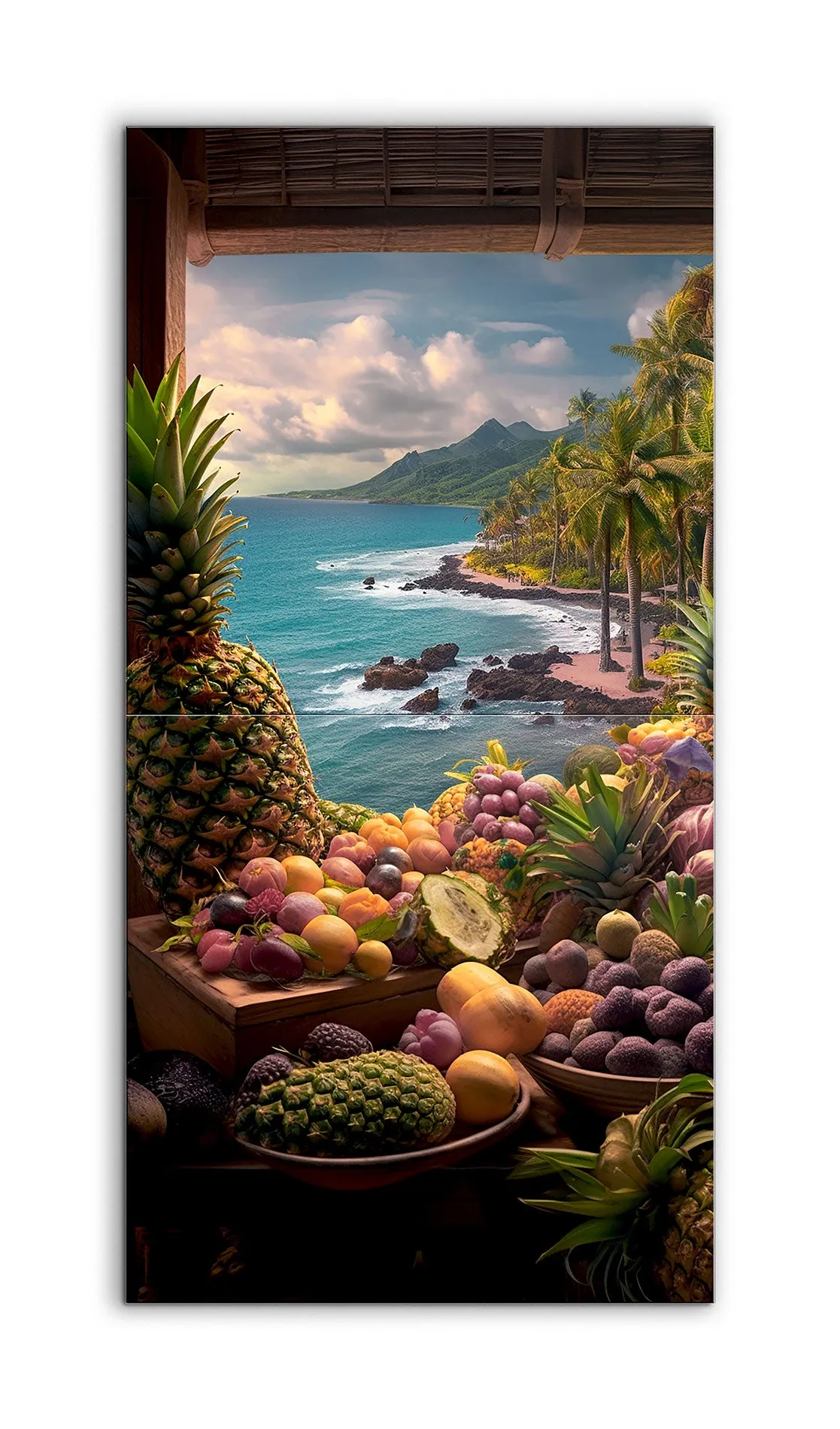 Tropical Harmony: Fruits & Ocean Bliss