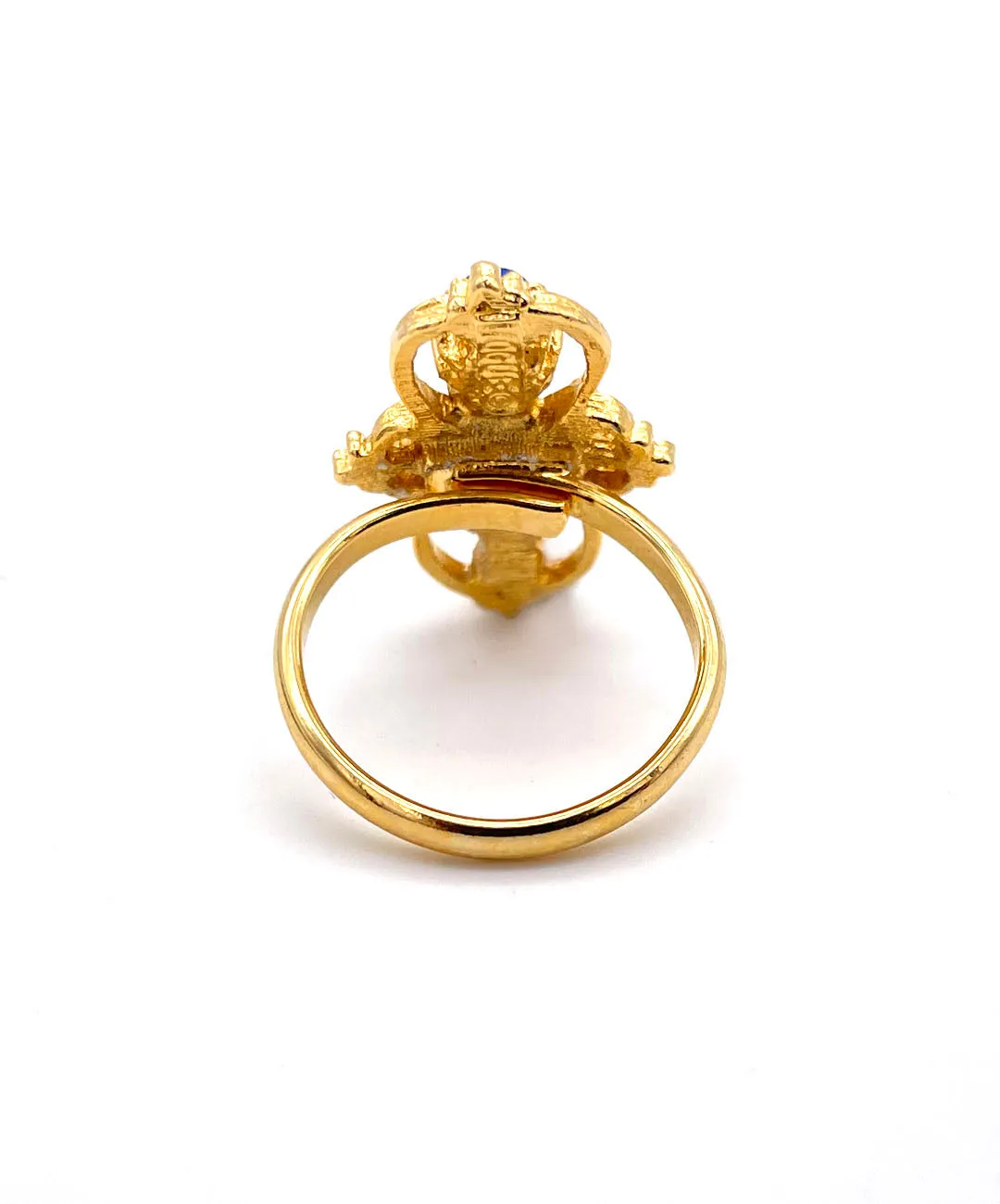 【USA輸入】ヴィンテージ VOGUE ブルー カボション ビジュー リング/Vintage VOGUE Blue Cabochon Bijou Ring