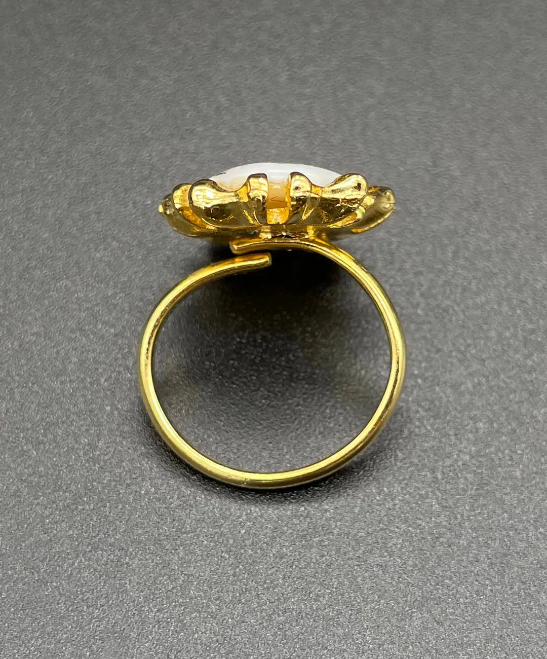 【USA輸入】ヴィンテージ VOGUE ブラウン フラワー リング/Vintage VOGUE Brown Flower Ring
