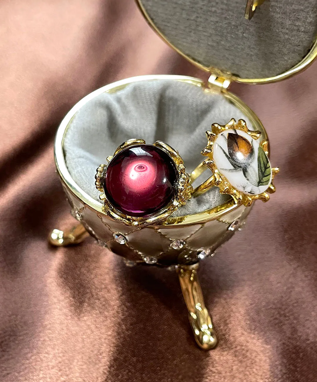 【USA輸入】ヴィンテージ VOGUE ブラウン フラワー リング/Vintage VOGUE Brown Flower Ring