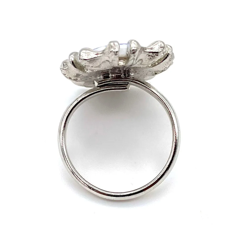 【USA輸入】ヴィンテージ VOGUE シノワズリ ブルー フラワー リング/Vintage VOGUE Chinoiserie Blue Flower Ring