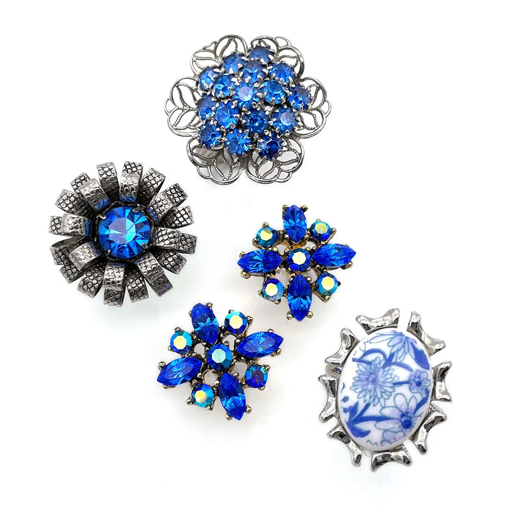 【USA輸入】ヴィンテージ VOGUE シノワズリ ブルー フラワー リング/Vintage VOGUE Chinoiserie Blue Flower Ring