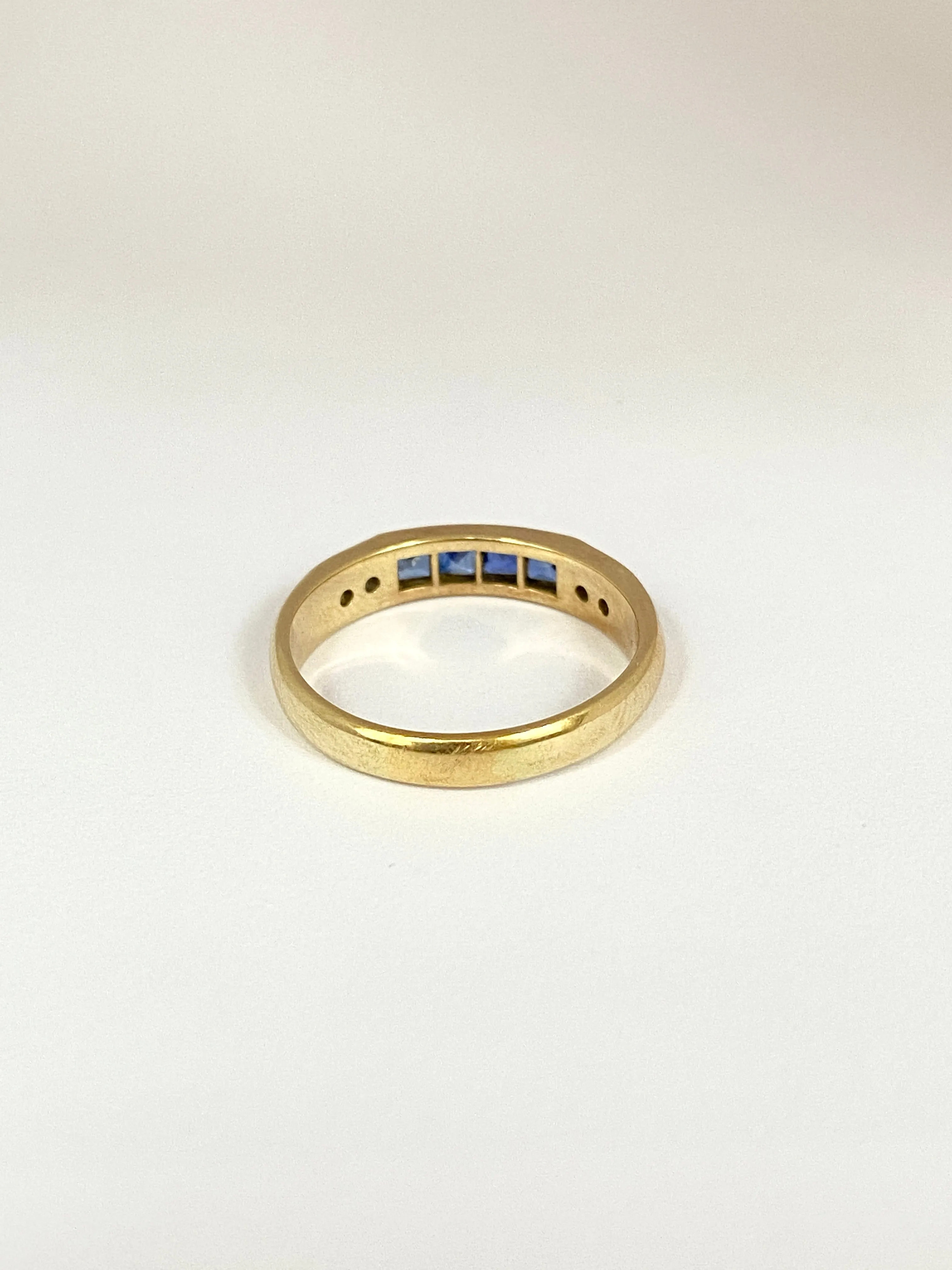 Vintage, Art Deco, 18ct Gold, Sapphire and Diamond Stacking Ring