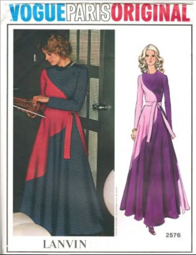 Vintage At-Home Dress from the VOGUE PARIS ORIGINAL LANVIN Pattern 2576 ca. 1970’s