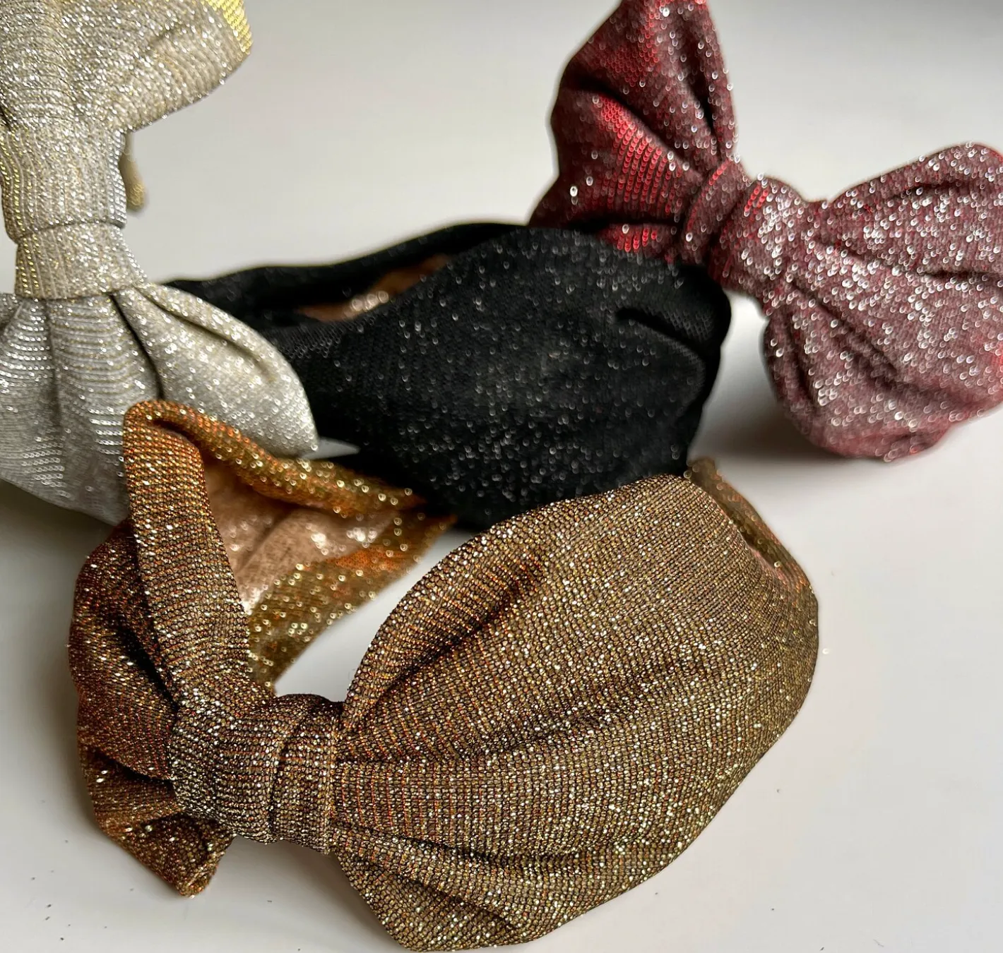 Vintage Bow Glitter Headband | 70s Disco Glam | Holiday Sparkle | Luxury Designer Headband | Made to Order