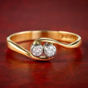 Vintage Diamond Toi Et Moi Twist Ring 0.20ct Total Dated 1989