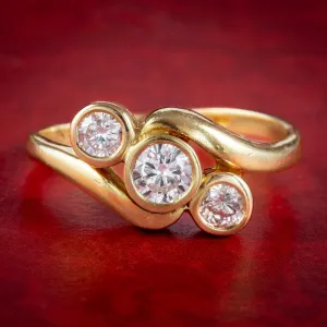 Vintage Diamond Trilogy Twist Ring 0.65ct Total