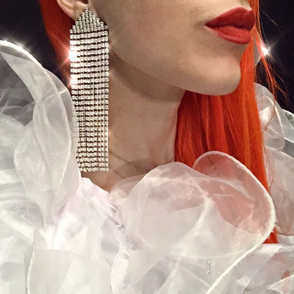 Waterfall Crystal Chain Earrings