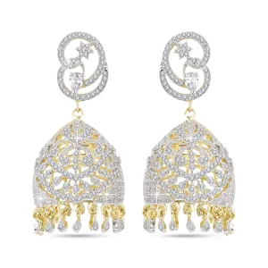 Yellow Chimes Earrings for Women Classic AD/American Diamond Studded Gold Plated Hand Crafted Jhumka/Jhumki Earrings for Women & Girls.