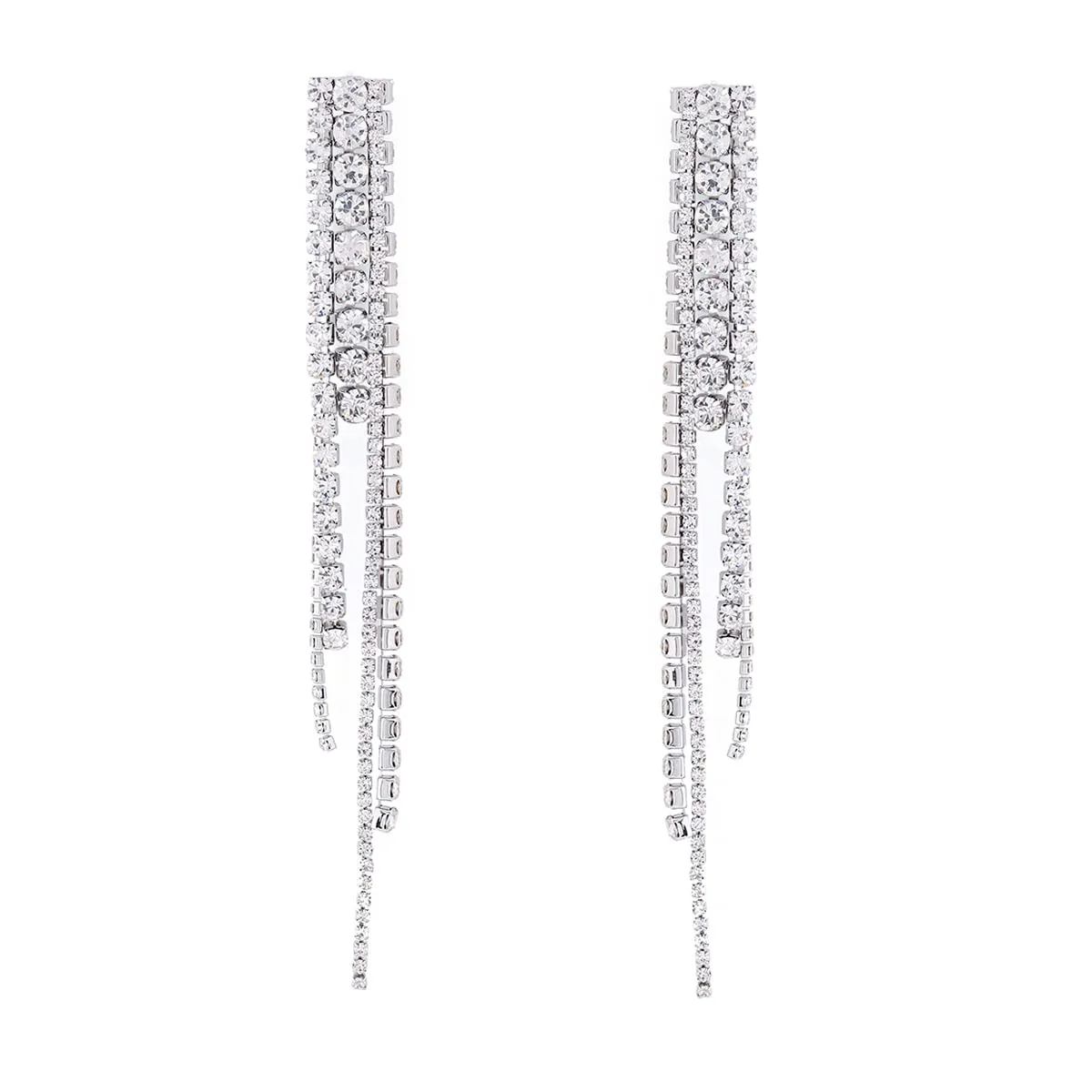 Yellow Chimes Earrings For Women Silver Toned Crystal Studded Dangler Earrings For Women and Girls