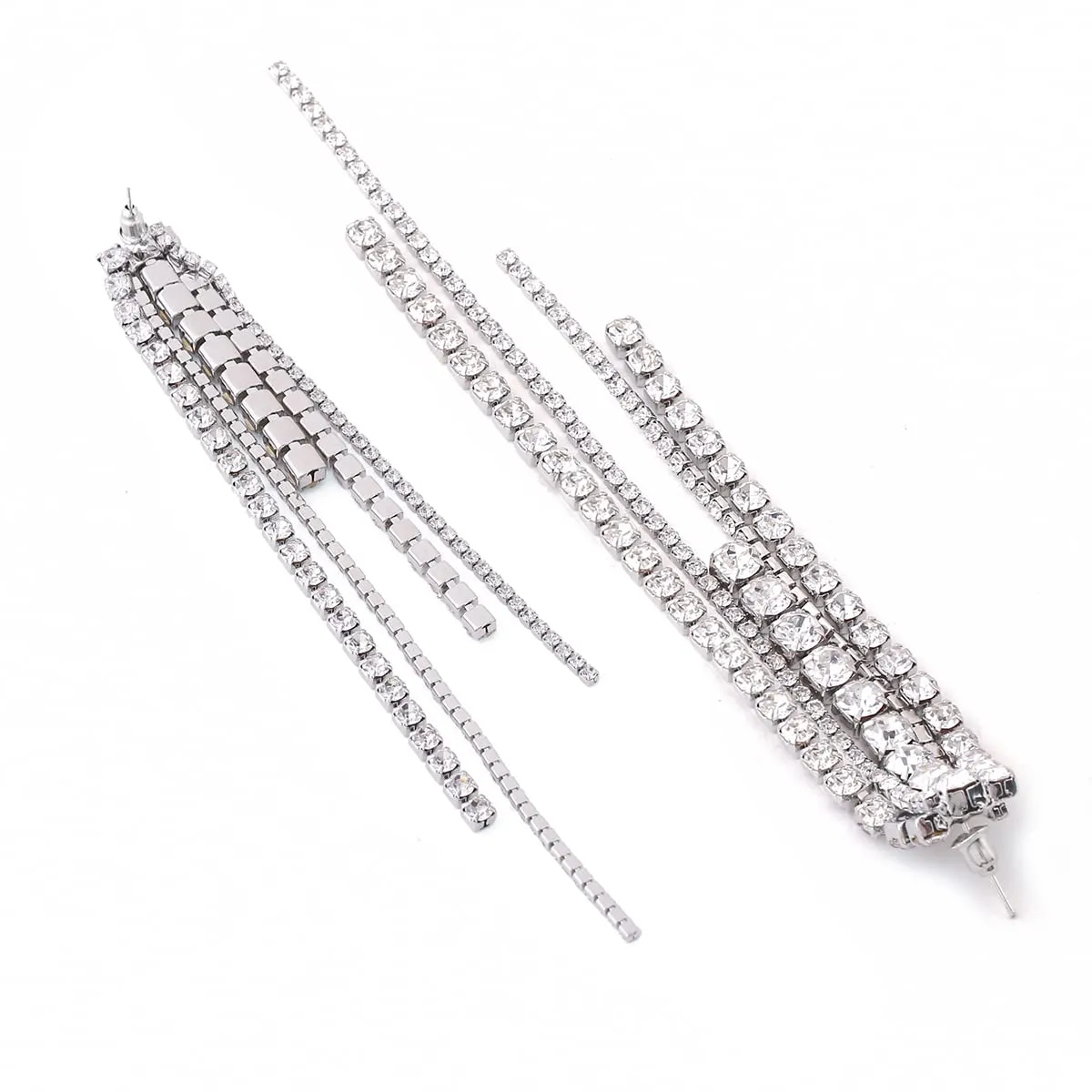 Yellow Chimes Earrings For Women Silver Toned Crystal Studded Dangler Earrings For Women and Girls