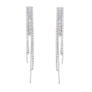 Yellow Chimes Earrings For Women Silver Toned Crystal Studded Dangler Earrings For Women and Girls