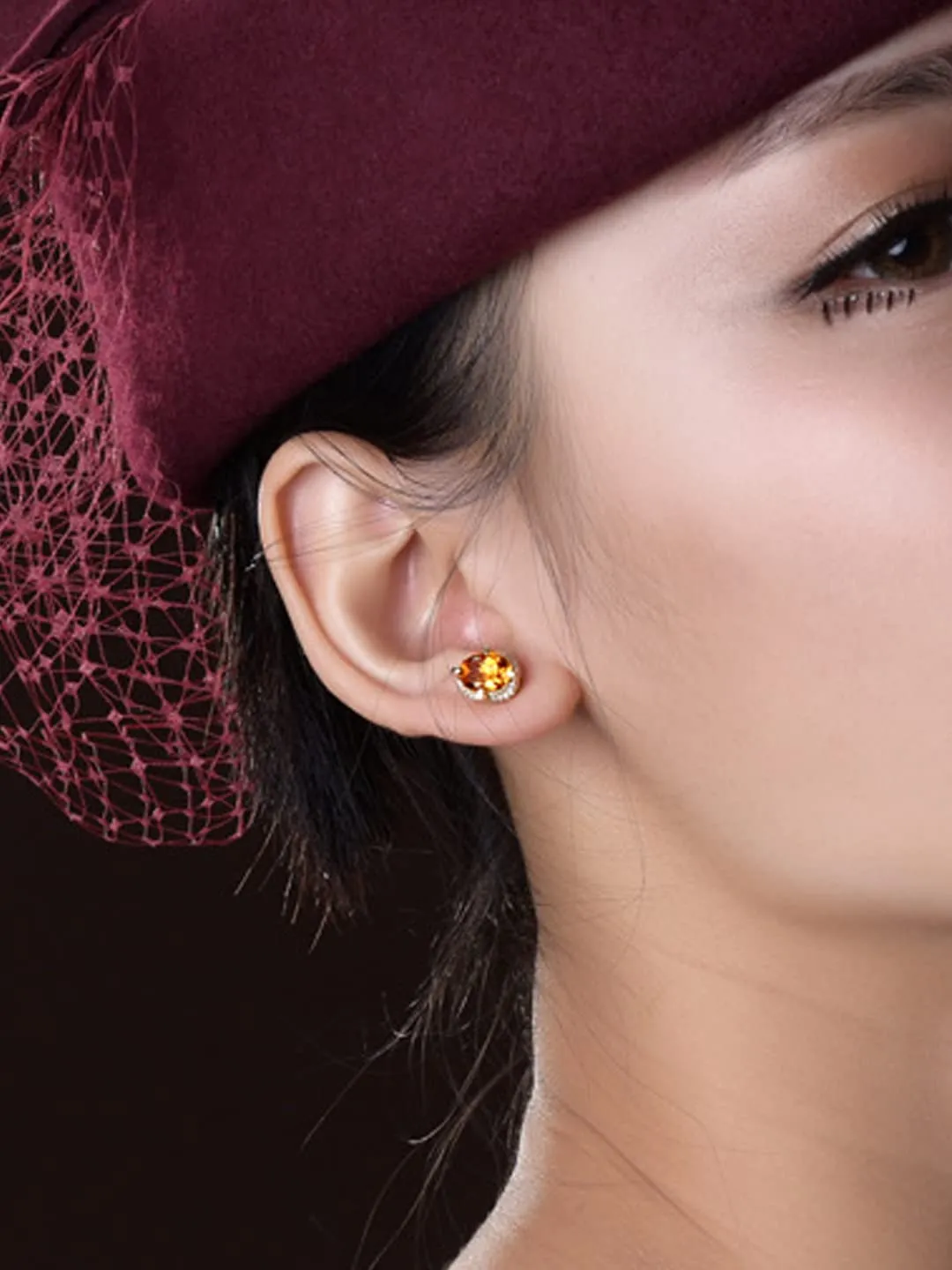 Yellow Chimes Earrings for Women with Yellow Crystal Studded Gold-toned Glamour Spark Stud Earrings For Women & Girls